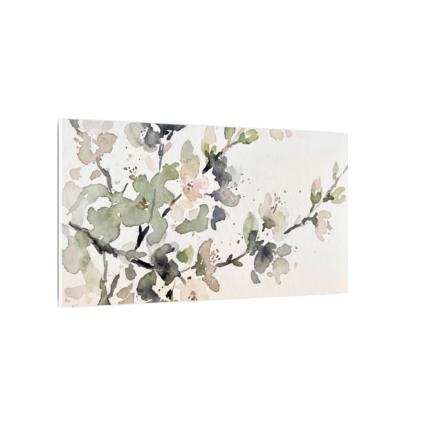 Cherry Blossom Watercolor Canvas Art | Elegant Japandi Art