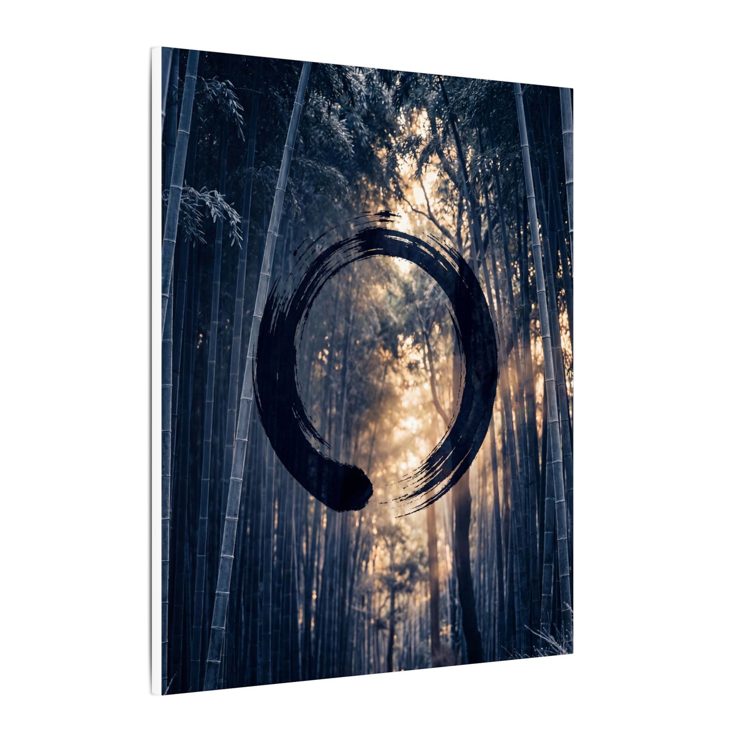 Bamboo Grove Canvas Art | Winter Zen Enso Art