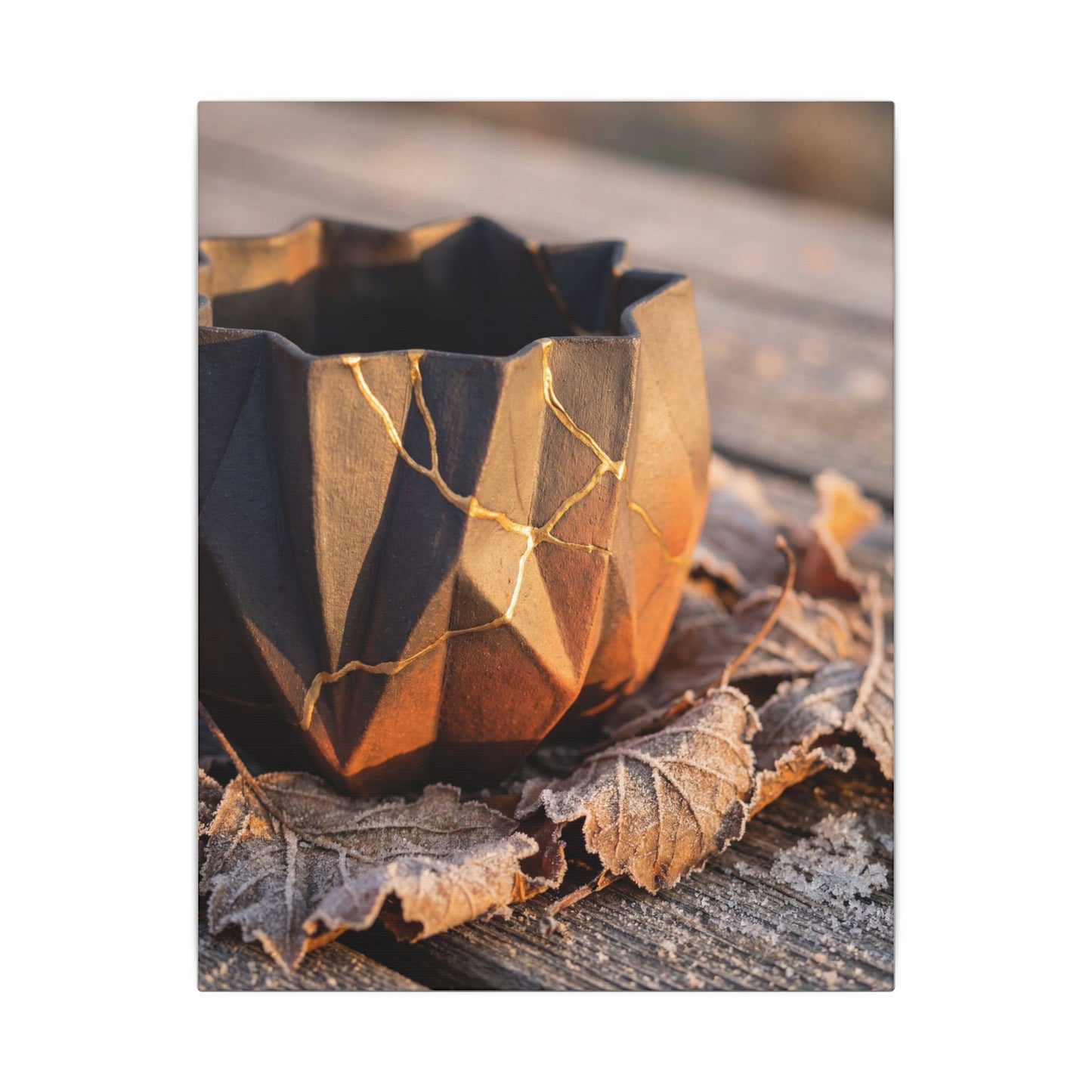 Paper Fold Gold Repair Canvas Art | Philosophical Kintsugi Art