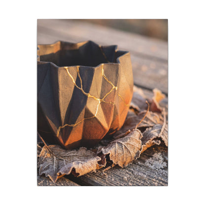 Paper Fold Gold Repair Canvas Art | Philosophical Kintsugi Art