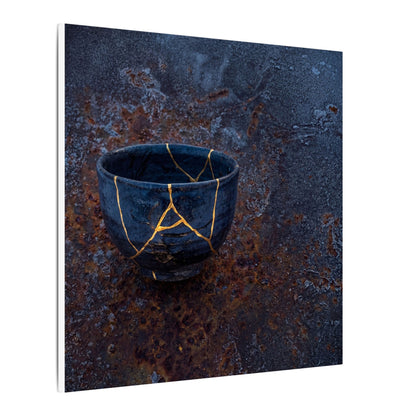 Rust Patina Winter Canvas Art | Kintsugi Healing Design