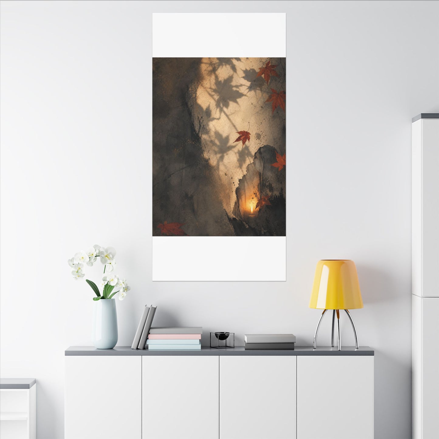 Shadow Play Texture Canvas Art | Neutral Japandi Art