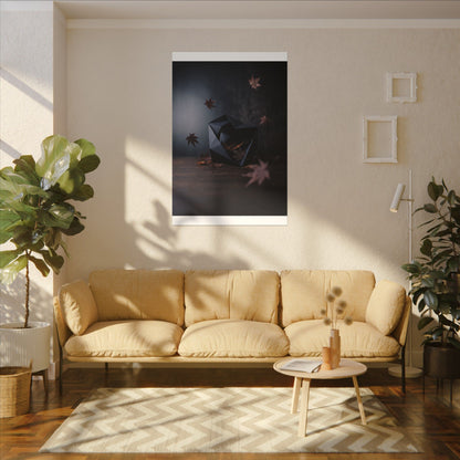 Dark Japandi Paper Fold in Dawn | Shadow Zen Canvas Art