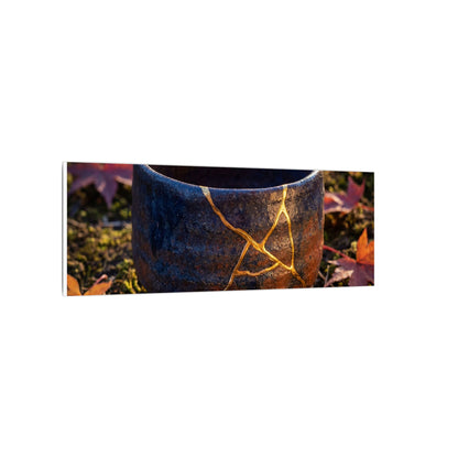 Kanso Moonlit Garden Canvas Art - Kintsugi Gold Repair