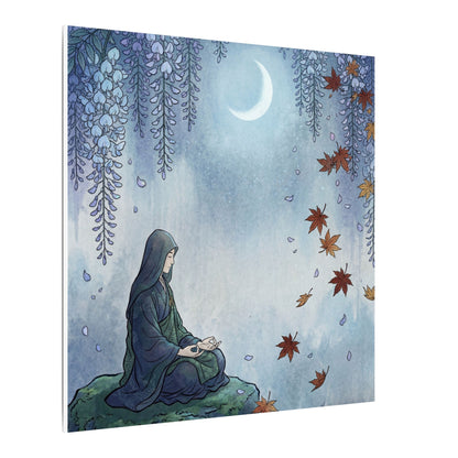 Zen Wisteria in Moonlight | Ukiyo E Inspired Canvas Art