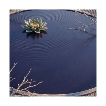 Lotus Flower Karesansui Wall Art Print | Tranquil Zen Art