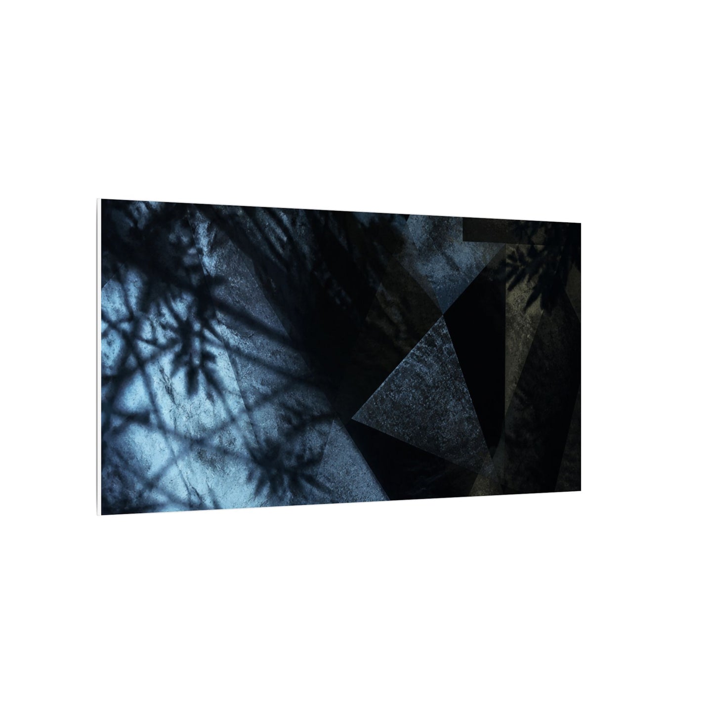 Shadow Play Winter Canvas Art | Dark Japandi Luxurious Design