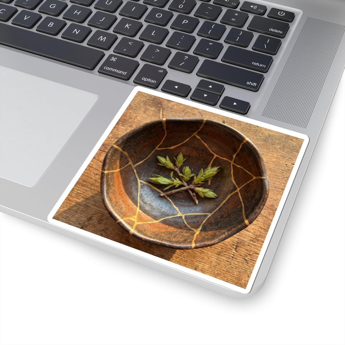Datsuzoku Ceramic Bowl Sticker - Kintsugi Gold Repair Art Print