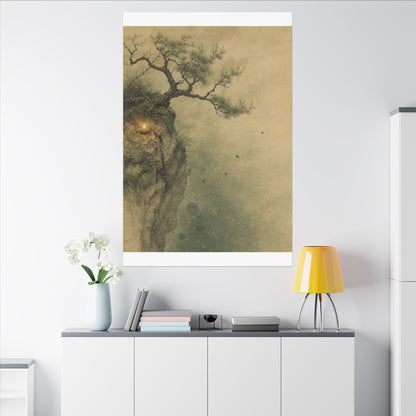 Spring Pine Tree Minimal Line Canvas Art | Earthy Decor