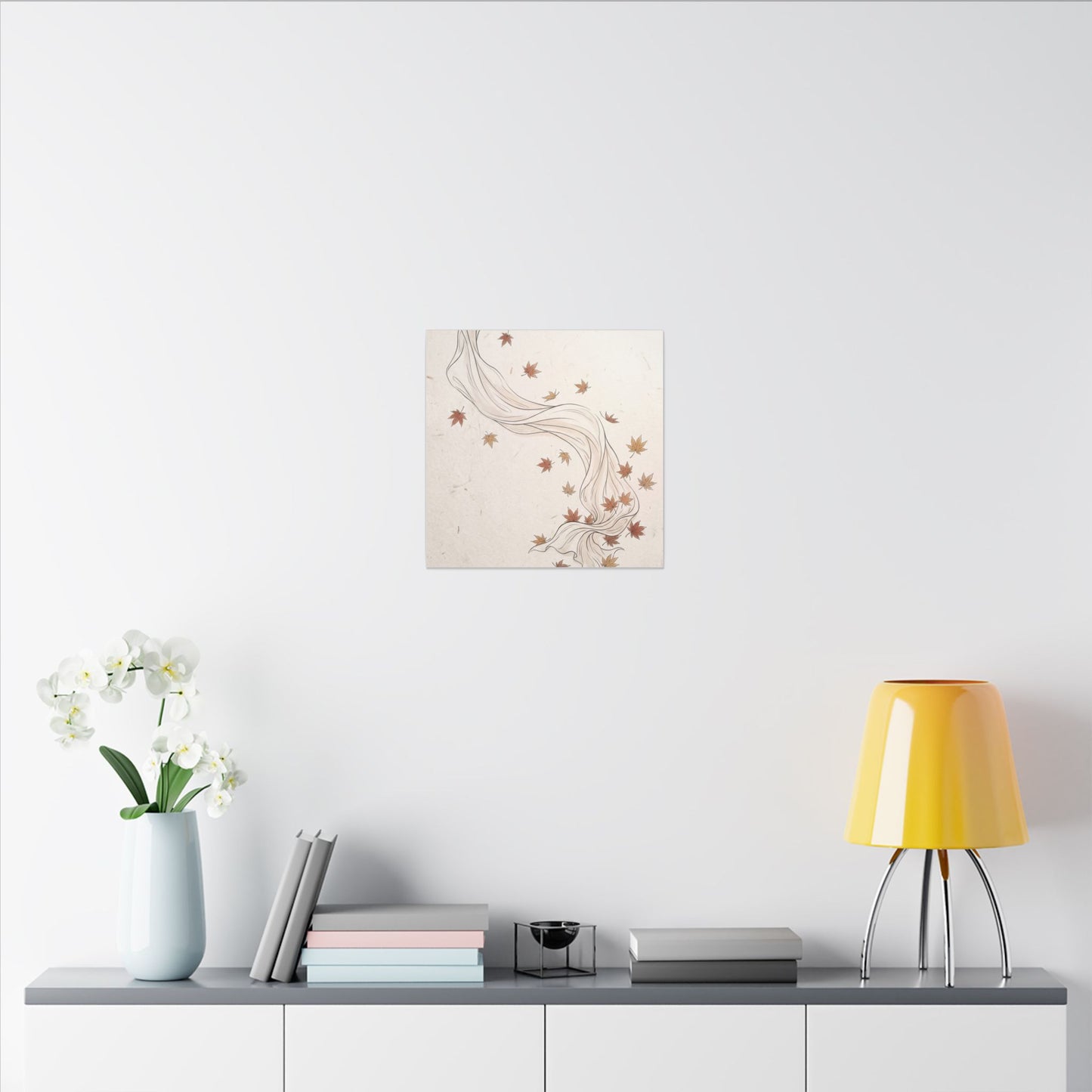 Japandi Silk Drape in Dawn | Minimal Line Canvas Art