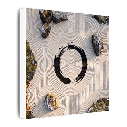 Rock Garden Canvas Art | Winter Zen Enso Art