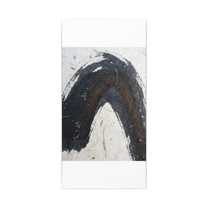 Moody Ink Brushstroke Canvas Art - Moody Minimal Dark Japandi