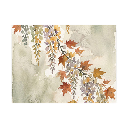 Ma Wisteria Canvas Art - Japandi Watercolor