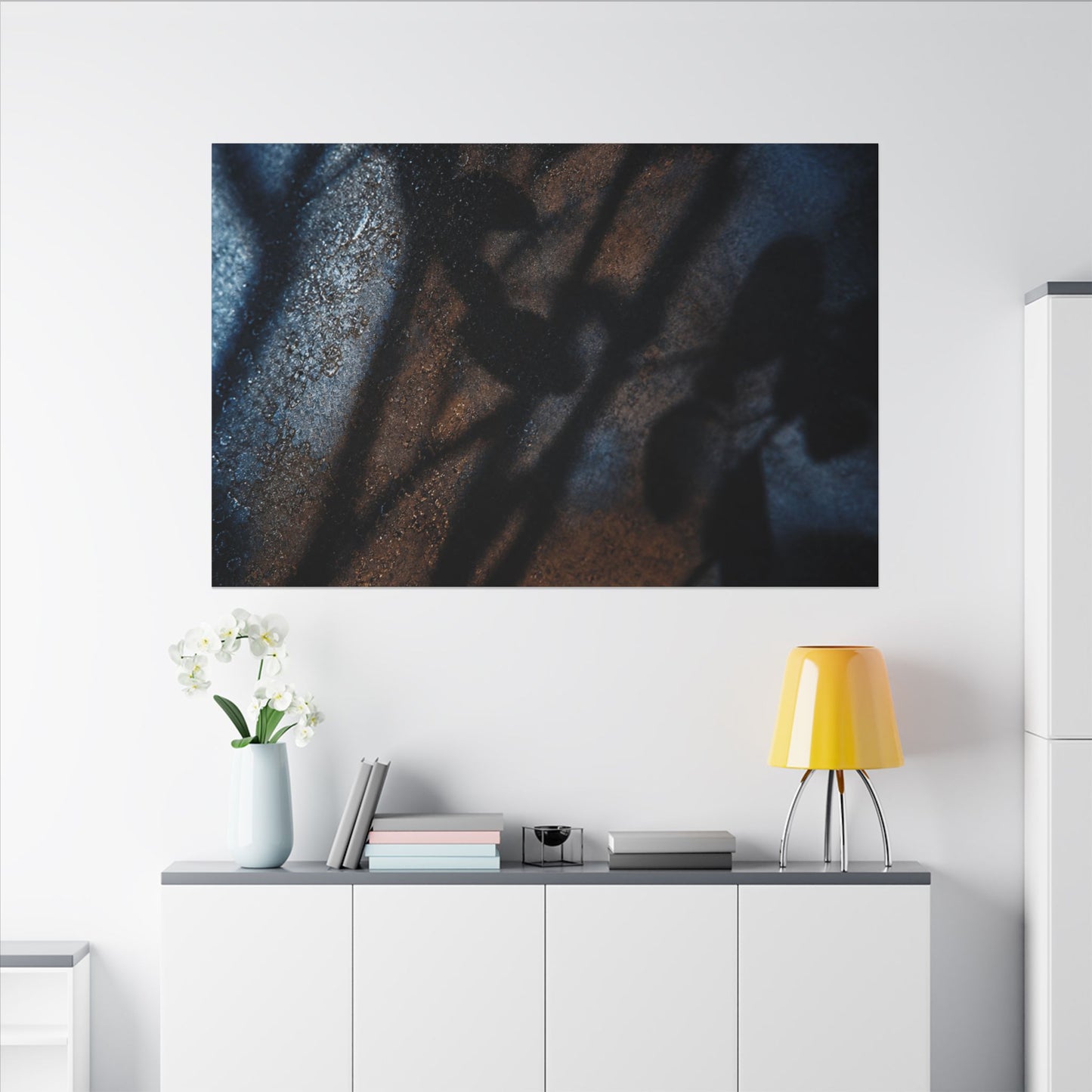 Moonlight Shadow Play Canvas Art - Dark Japandi Ma