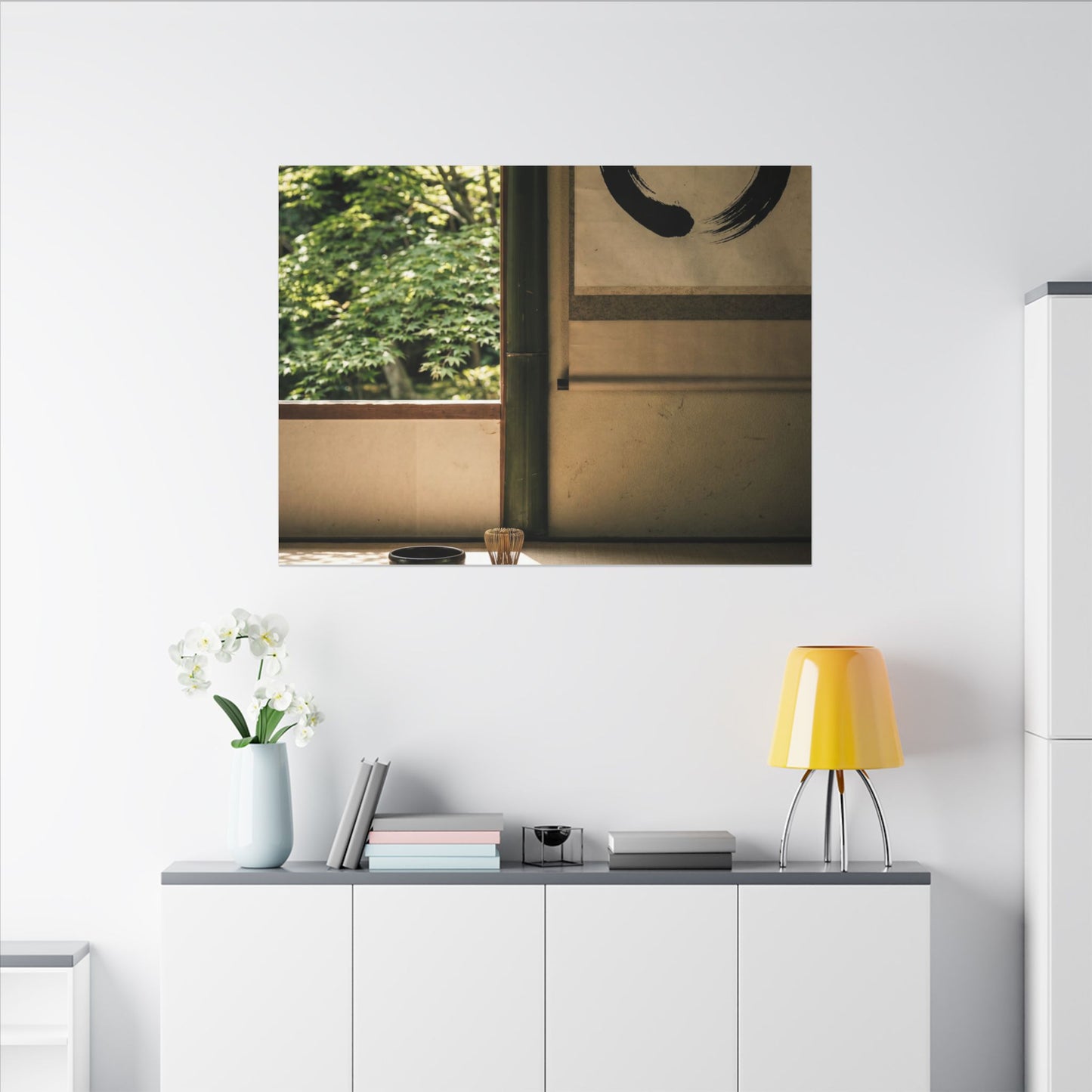 Tea Ceremony Enso Canvas Art | Serene Zen Art