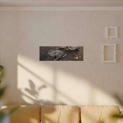 Kintsugi Lotus Flower in Golden Hour | Gold Vein Canvas Art