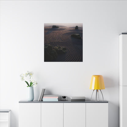 Spring Rock Garden Shadow Zen Canvas Art | Luxurious Decor