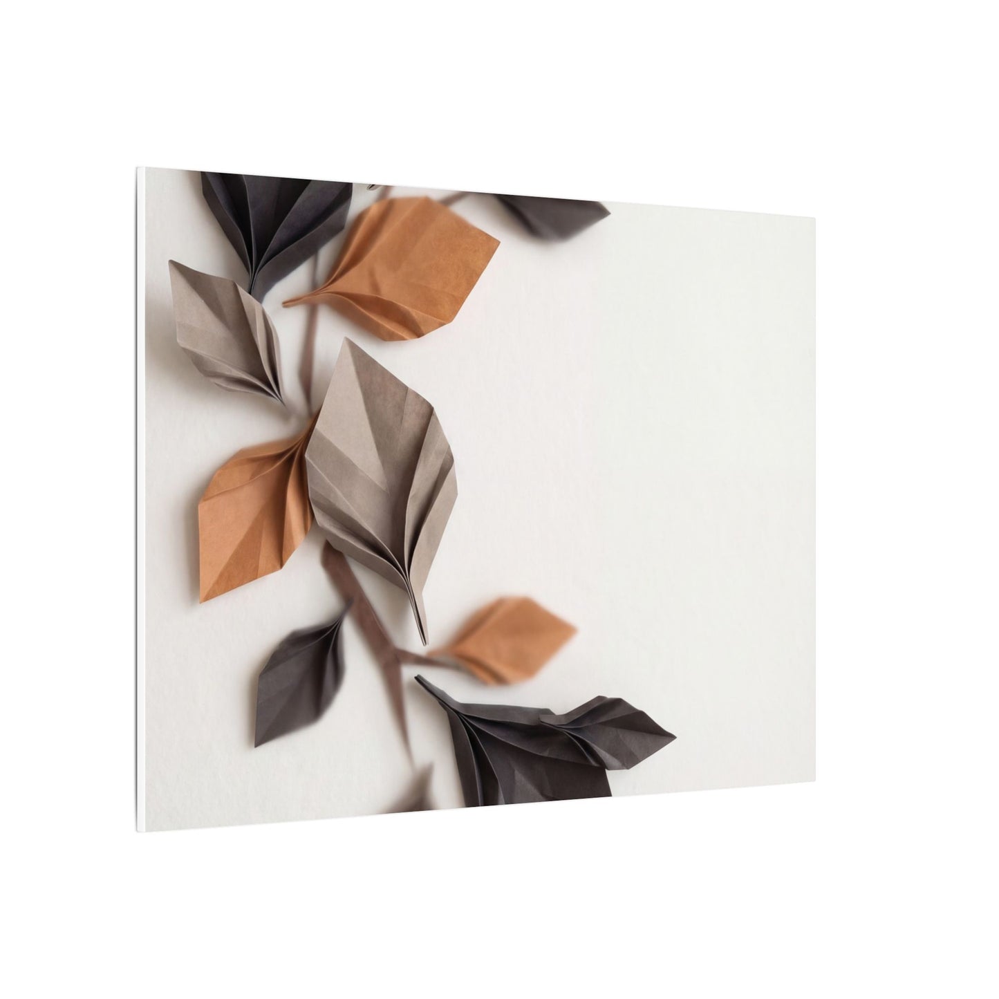 Paper Fold Autumn Canvas Art | Japandi Earthy Design