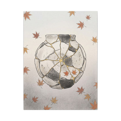 Japandi Broken Pottery in Dawn | Minimal Line Canvas Art