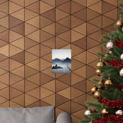 Dawn Mountain Mist Wall Art Print - Zen Shibui