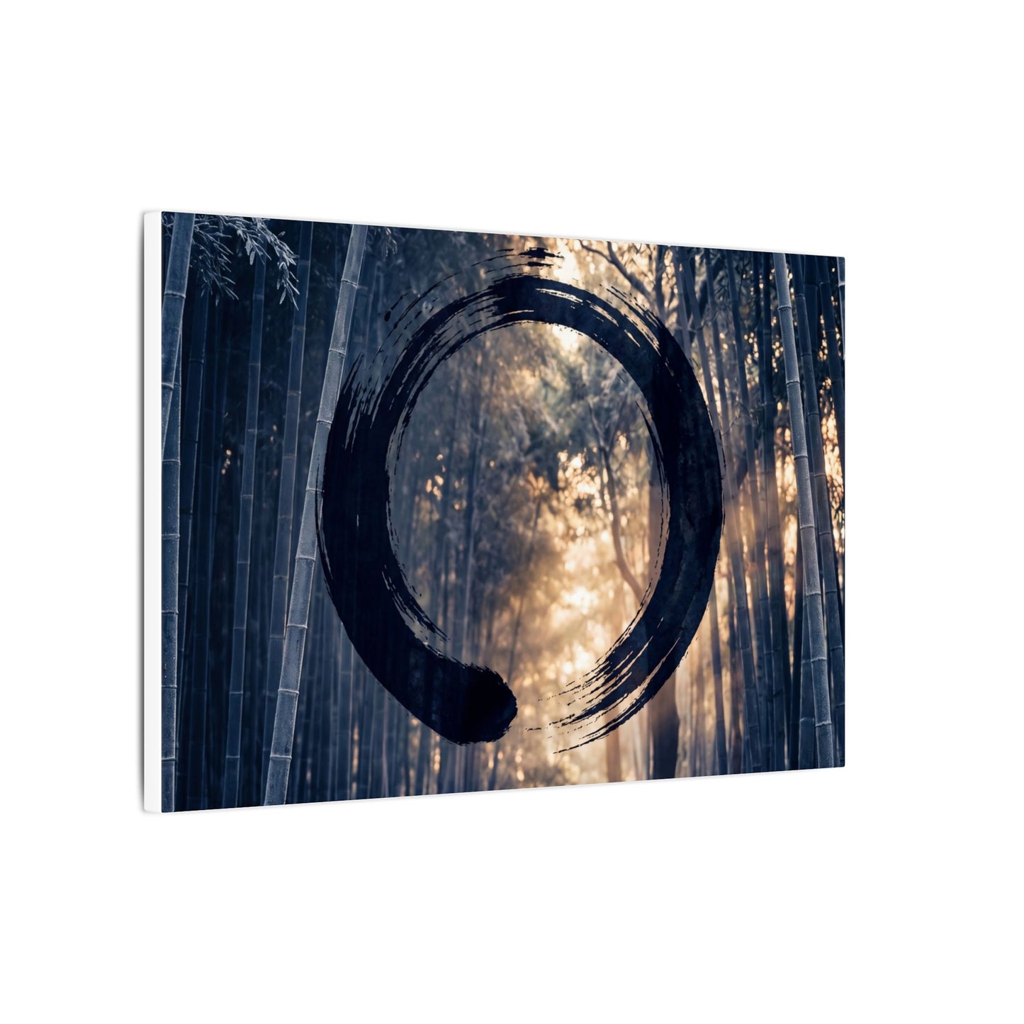 Bamboo Grove Canvas Art | Winter Zen Enso Art