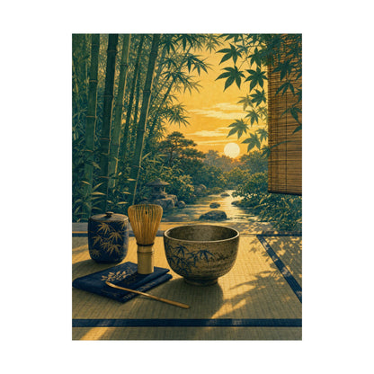 Tea Ceremony Wall Art Print | Summer Zen Ukiyo E Inspired Art