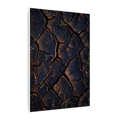 Cracked Earth Moody Minimal Canvas Art | Luxurious Dark Japandi Art