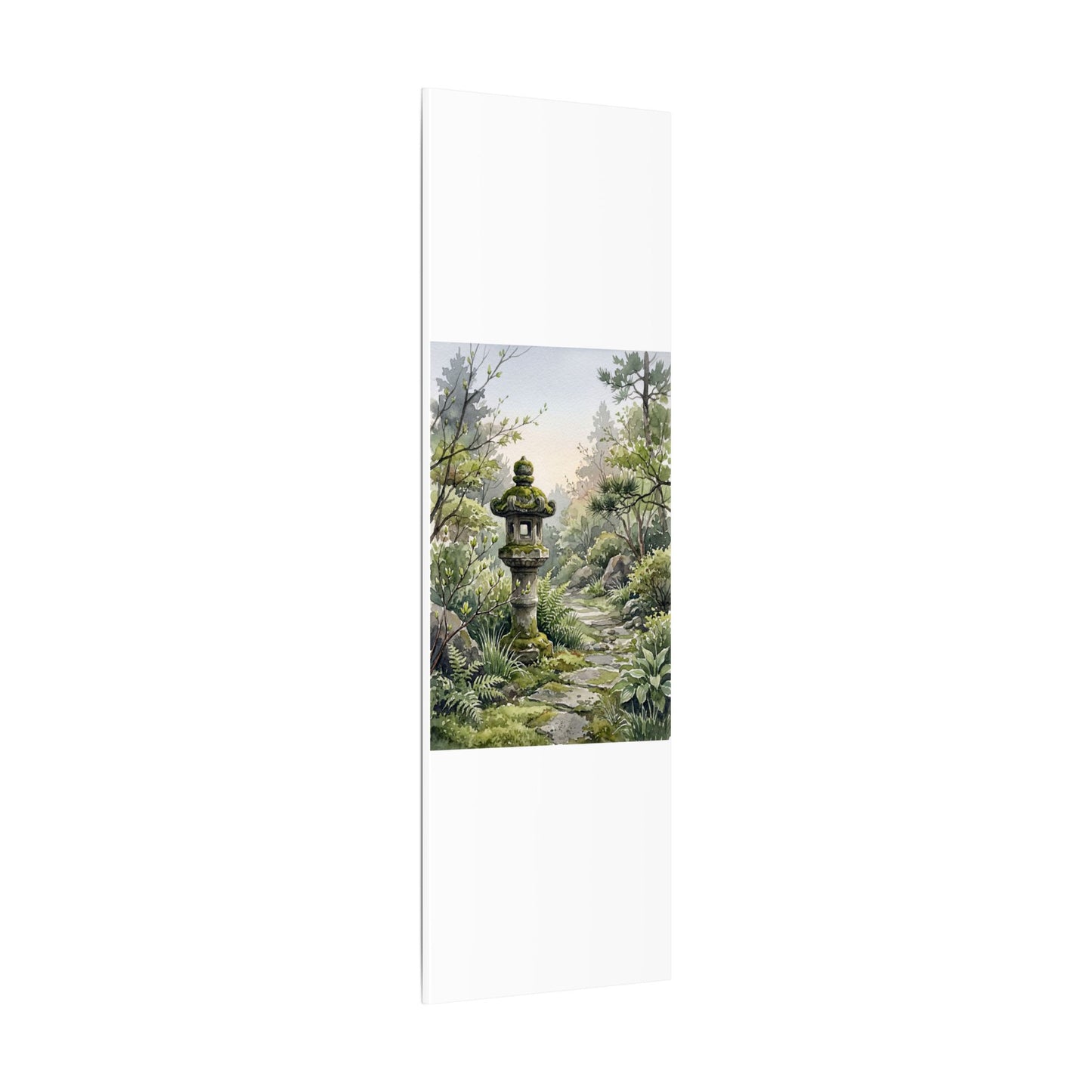 Neutral Stone Lantern Canvas Art - Watercolor Japandi