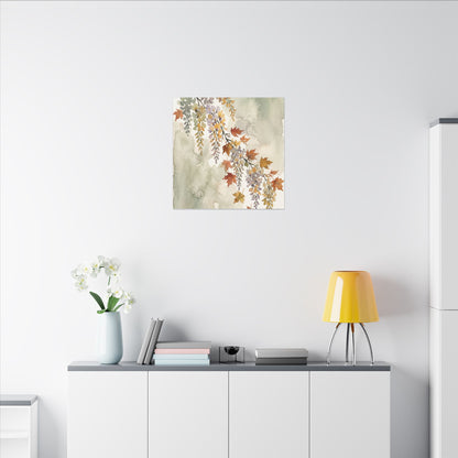 Ma Wisteria Canvas Art - Japandi Watercolor