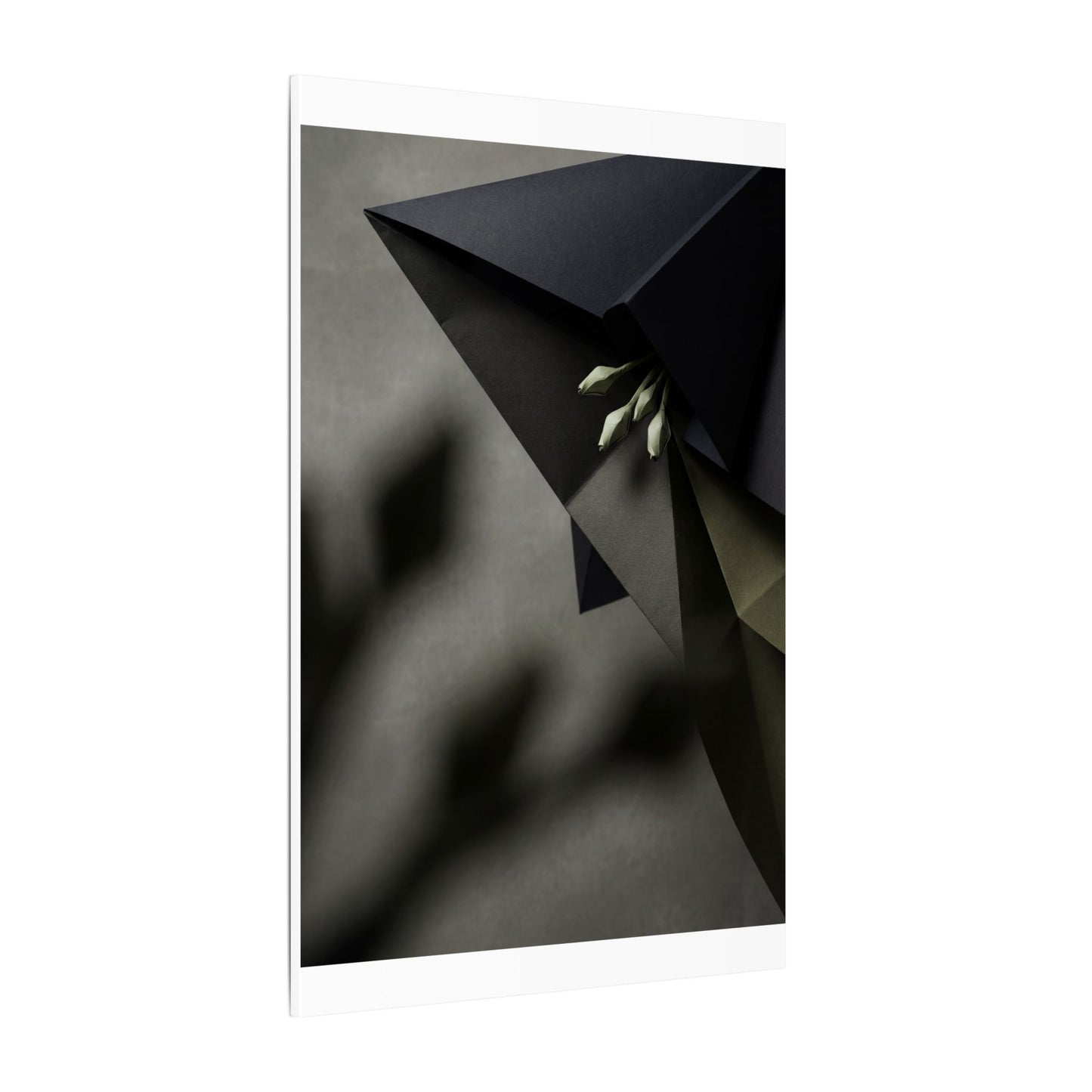 Paper Fold Moody Minimal Canvas Art | Luxurious Dark Japandi Art