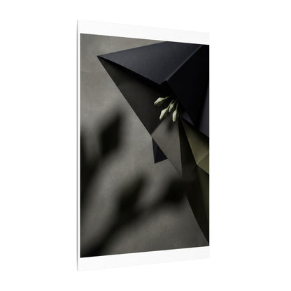 Paper Fold Moody Minimal Canvas Art | Luxurious Dark Japandi Art