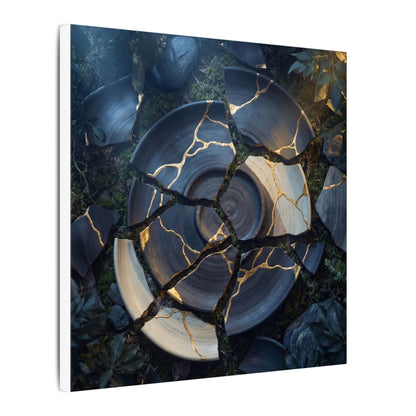 Resilient Broken Pottery Canvas Art - Gold Vein Kintsugi