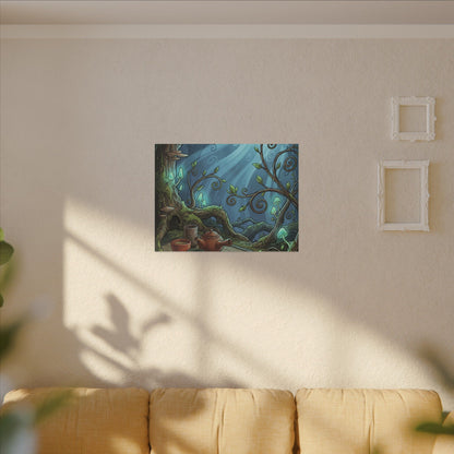 Spring Tea Ceremony Forest Whimsy Canvas Art | Cozy Decor