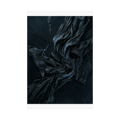 Silk Drape Wall Art Print | Winter Dark Japandi Moody Minimal Art