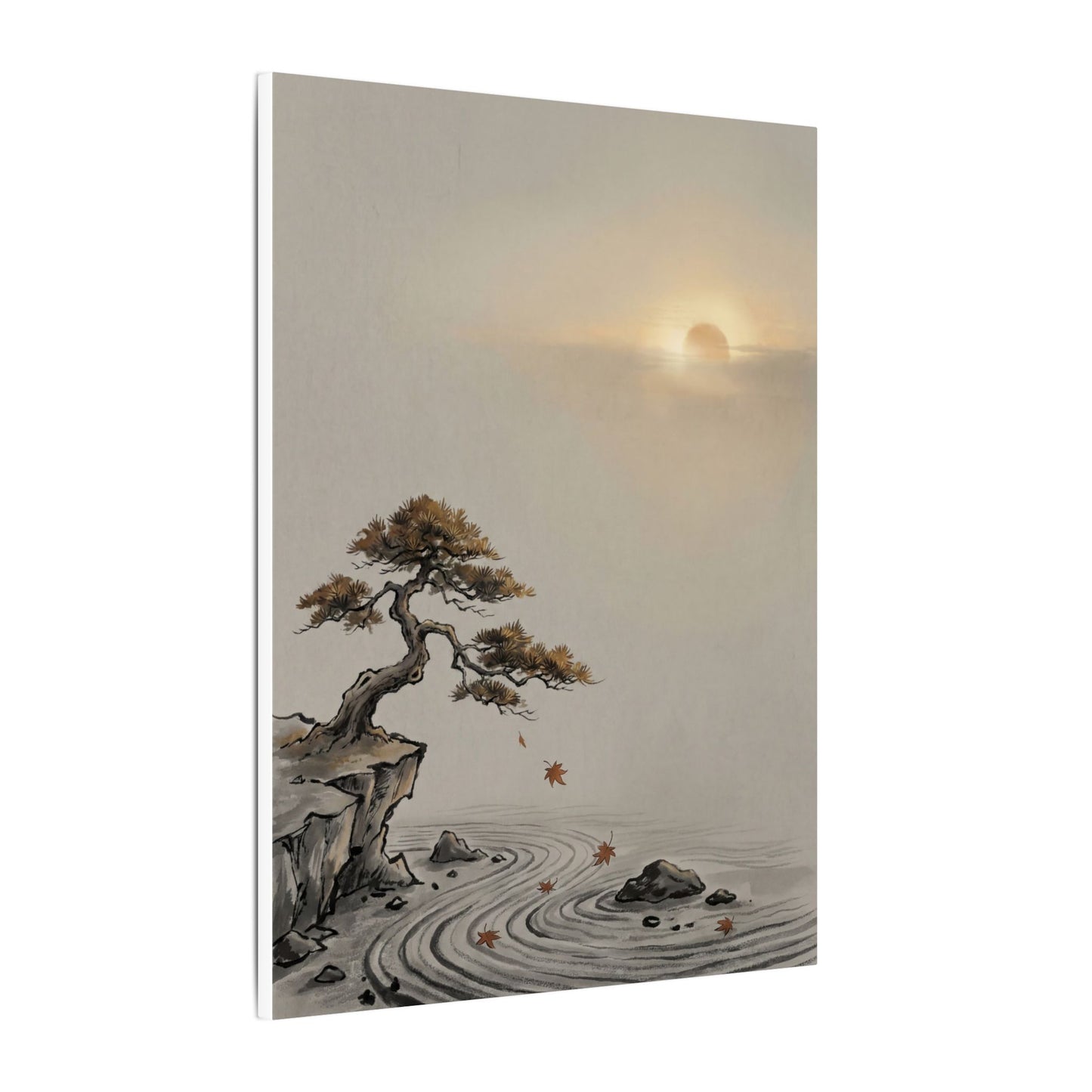 Pine Tree Canvas Art | Autumn Zen Karesansui Art