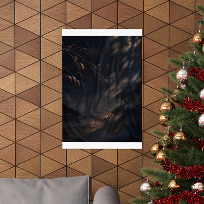 Winter Silk Drape Charcoal Ink Wall Art Print | Sophisticated Decor