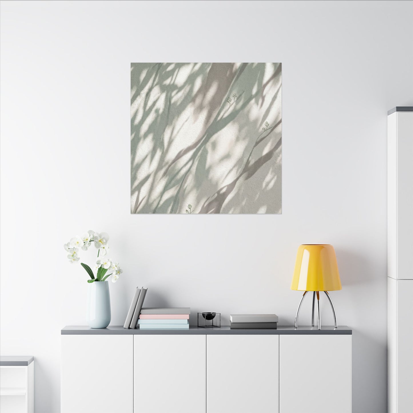 Japandi Shadow Play in Dappled | Japanese Pattern Canvas Art