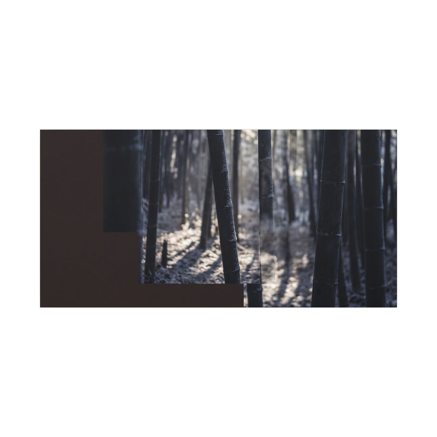 Bamboo Grove Canvas Art | Winter Dark Japandi Moody Minimal Art