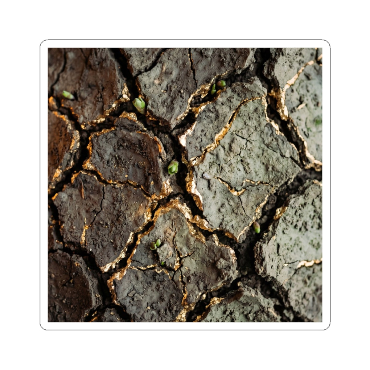 Warm Cracked Earth Sticker - Japanese Pattern Japandi
