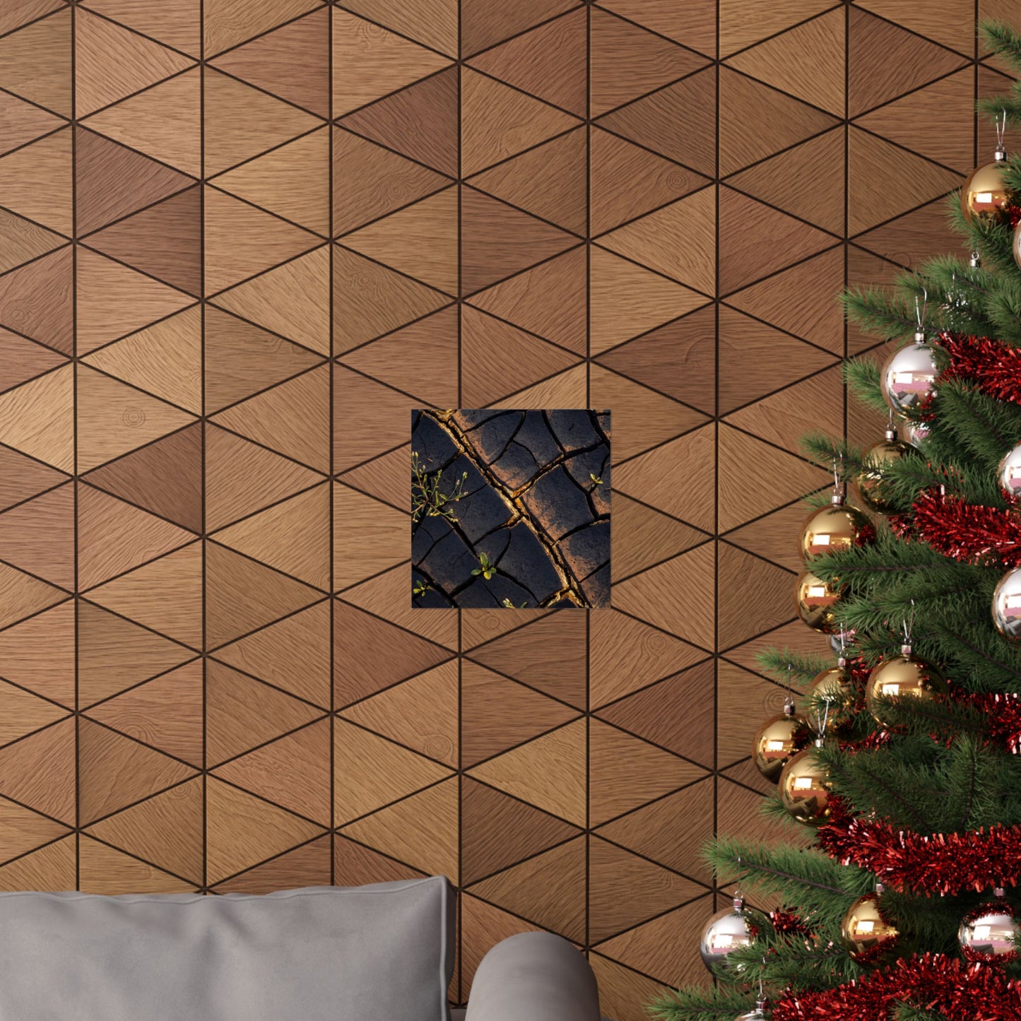 Cracked Earth Gold Vein Wall Art Print | Philosophical Kintsugi Art