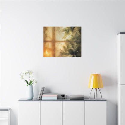Cozy Shoji Screen Canvas Art - Watercolor Japandi