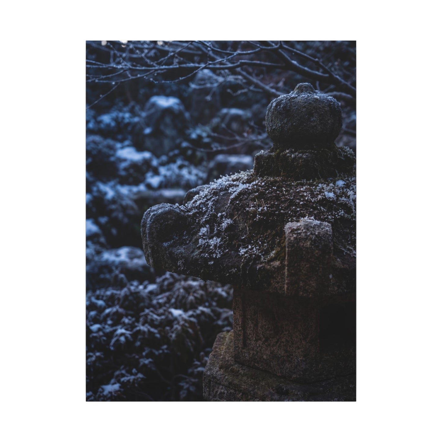 Moody Stone Lantern Canvas Art - Shadow Zen Dark Japandi