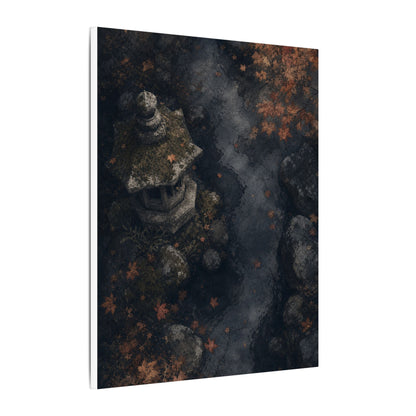 Stone Lantern Canvas Art | Autumn Japandi Texture Art