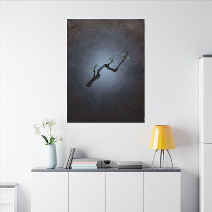 Ink Brushstroke Canvas Art | Spring Dark Japandi Moody Minimal Art