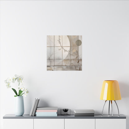 Winter Shoji Screen Japanese Pattern Canvas Art | Elegant Decor