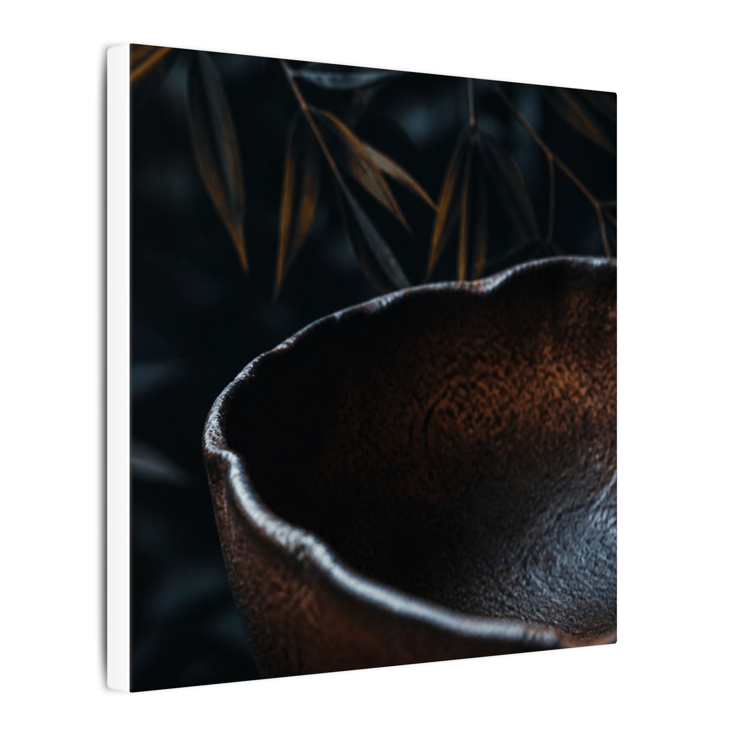 Luxurious Ceramic Bowl Canvas Art - Shadow Zen Dark Japandi