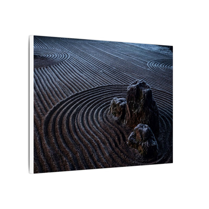 Moonlight Rock Garden Canvas Art - Dark Japandi Seijaku