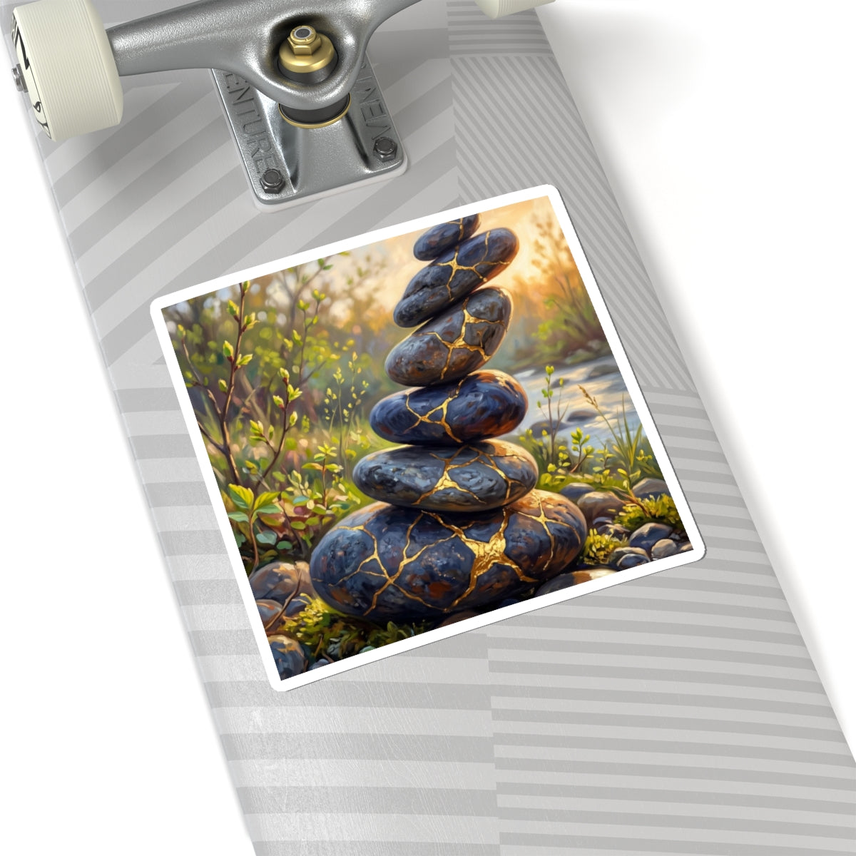 River Stones Gold Repair Sticker | Healing Kintsugi Art