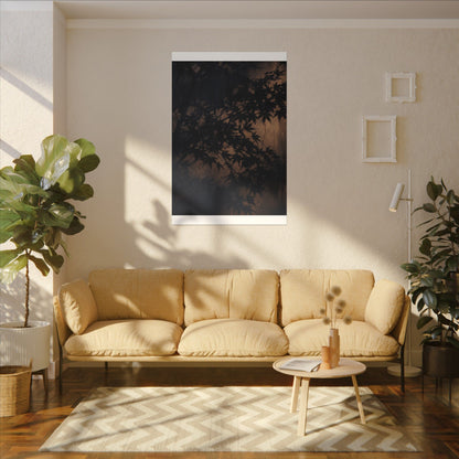 Shadow Play Autumn Canvas Art | Dark Japandi Atmospheric Design