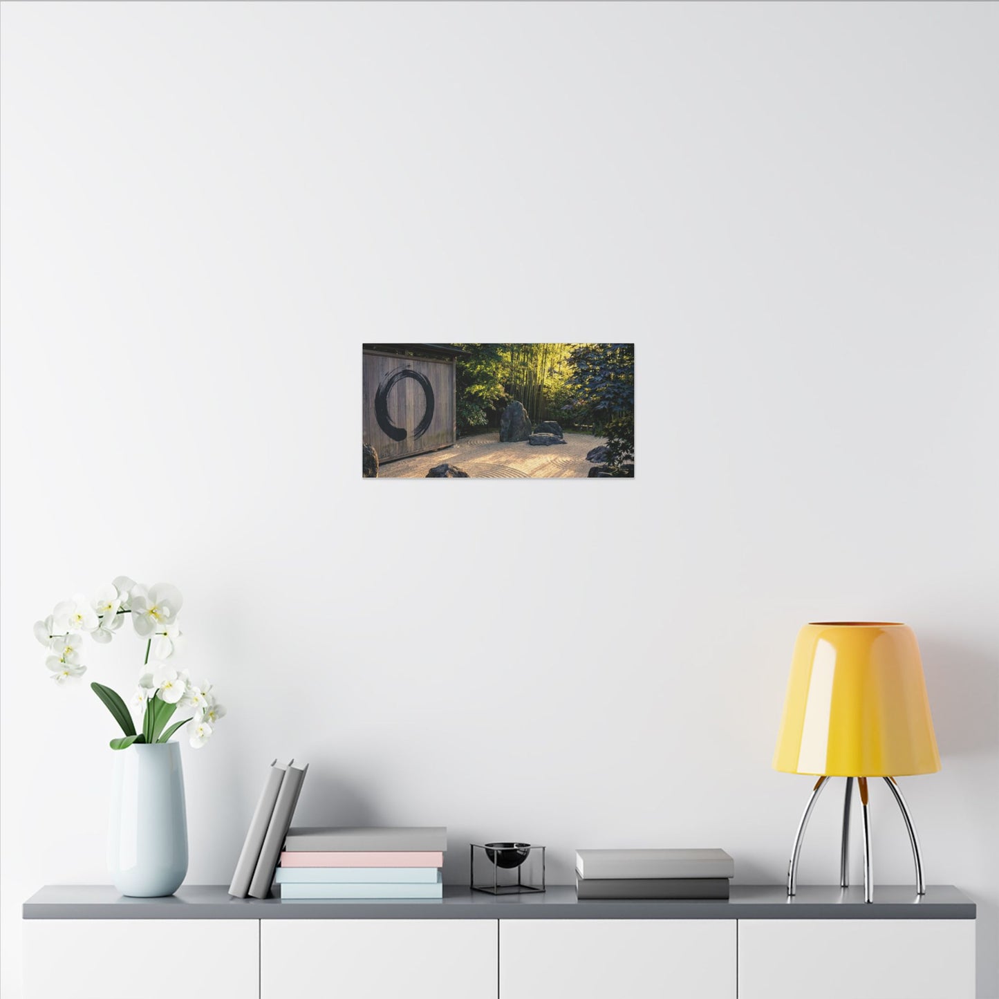Rock Garden Enso Canvas Art | Tranquil Zen Art